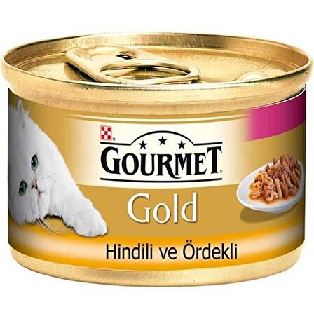 Gourmet Gold Çifte Lezzet Hindi ve Ördekli Kedi Konservesi 85 gr 10 adet