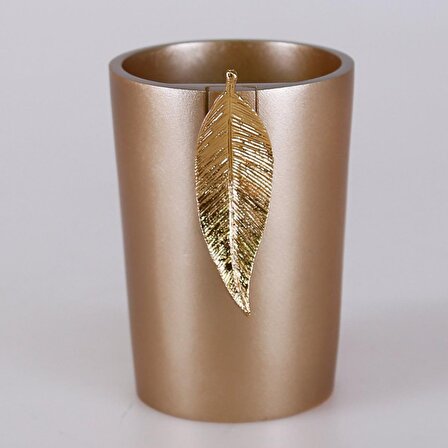 Selim Dekor Leaf Banyo Seti Vizon-Altın