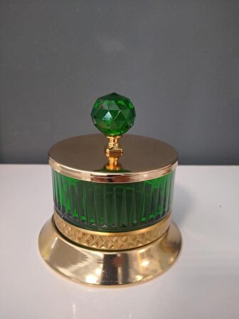 Selim Dekor Kristal Şekerlik Küçük Yeşil 