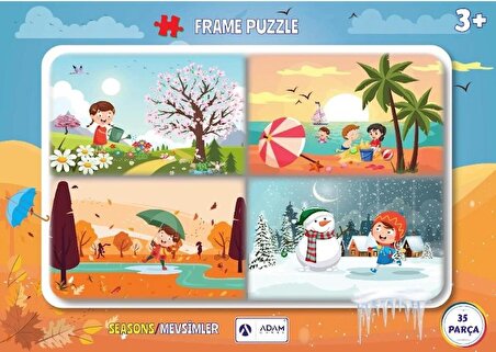 Çocuk Yapboz Puzzle, 4 Çeşit, 35 Parça Frame Puzzle