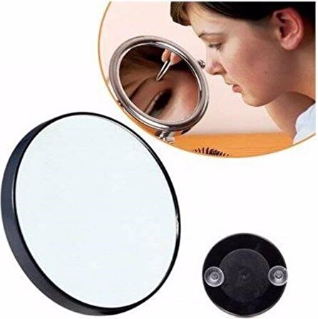 10X Büyüteçli Vantuzlu Makyaj Lens Traş Aynası Vantuzlu Büyüteçli Ayna Siyah Nokta Temizleme