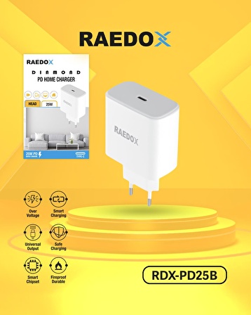 Raedox PD25B 25W PD Şarj Adaptörü