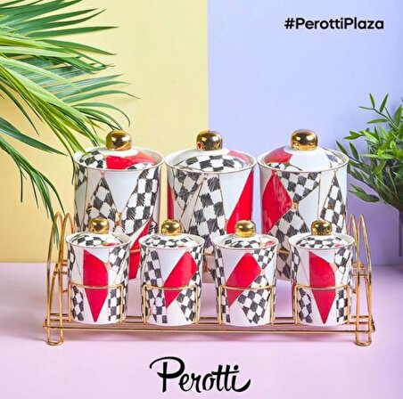 Perotti Casablanca 7 Pcs Standlı Porselen Baharat Takımı