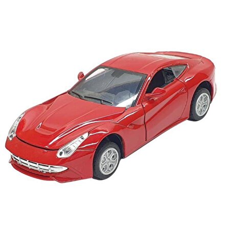 Ferrari - Çek Bırak Spor Araba Işıklı Sesli  - XL80138-28L Kırmızı