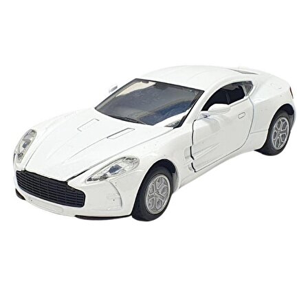 Aston Martin - Çek Bırak Spor Araba Işıklı Sesli  - XL80138-28L - Beyaz