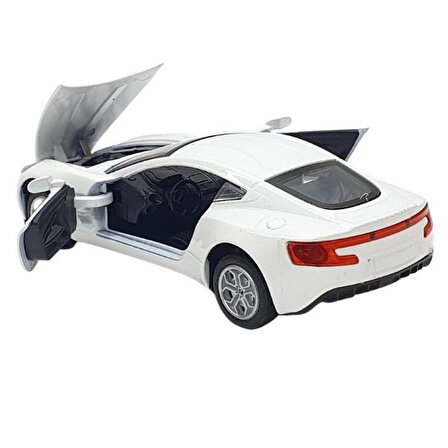 Aston Martin - Çek Bırak Spor Araba Işıklı Sesli  - XL80138-28L - Beyaz