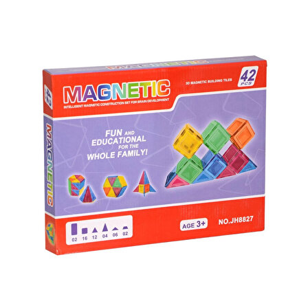 Magic Magnetic 42 Parça Kare Üçgen Magnetik Jh8827