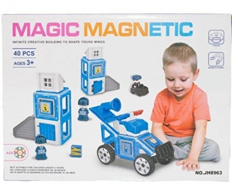 Kızılkaya Magic Magnetic 40 Parça Polis Oyun Seti Magnetik JH8963