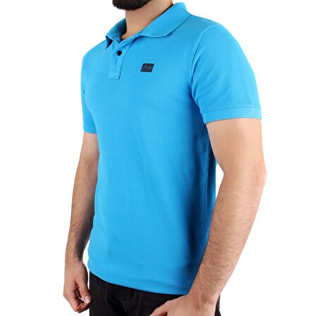 A+ Naples Erkek Mavi Renk Polo Yaka T-shirt