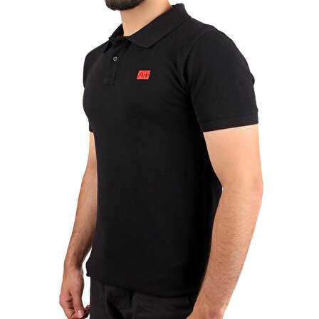 A+ Naples Erkek Siyah Renk Polo Yaka T-shirt