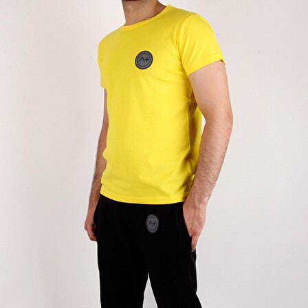 A+ Palermo Erkek Sarı Basic T-shirt