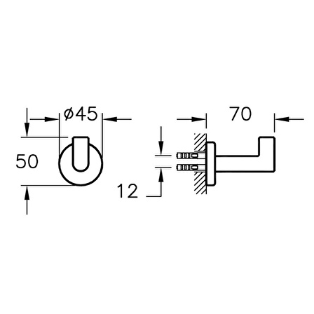 VitrA Minimax Tekli Banyo Askısı Krom A44787