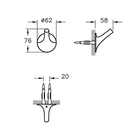 VitrA İstanbul Askı Tekli A48003