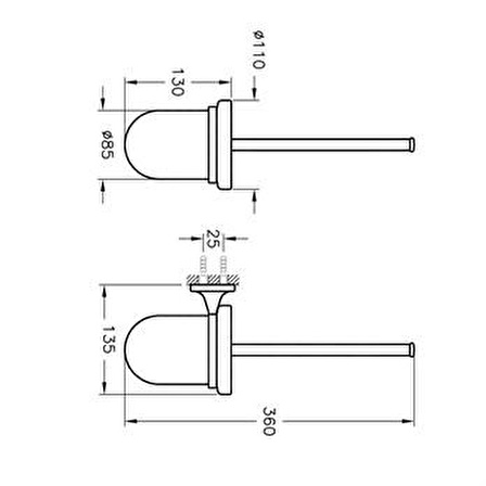 VitrA Marin Tuvalet Fırçalığı Krom A44948