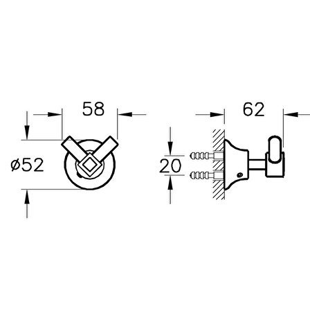 VitrA Juno Classic İkili Banyo Askısı Altın A4442323