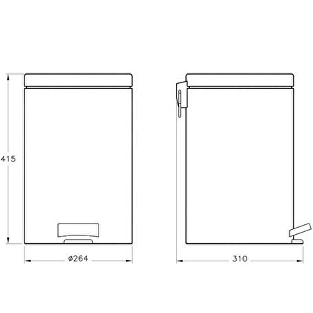 VitrA Arkitekta Yavaş Kapanır Çöp Kovası Krom 20 Litre A44017