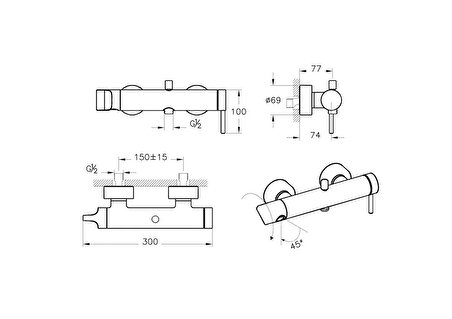 VitrA Origin A4261936 Siyah Banyo Bataryası