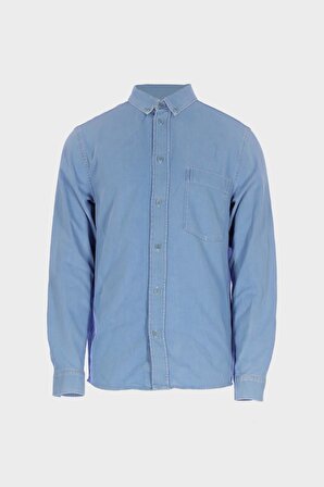 Erkek Açık Mavi Regular Fit Jean Gömlek C 4553-083