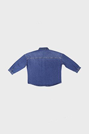 Orta Mavi Regular Fit  Jean Gömlek C 4538-082
