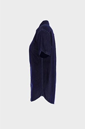 Erkek Koyu Mavi Kısa Kollu Regular Fit Jean Gömlek C 4553-094