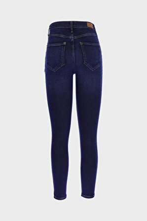 Judy Koyu Mavi Yüksek Bel Patı Fermuarlı Skinny Fit Jean Pantolon C 4521-229