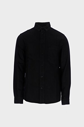 Siyah Regular Fit Düğmeli Jean Gömlek C 4553-096
