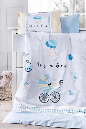 Özdilek Polyester Bebek Arabası 100x120 cm Bebek Battaniyesi Mavi