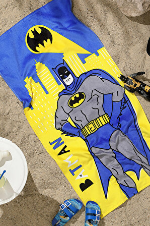 Özdilek Batman Yellow Lisanslı Kadife Plaj Havlusu 60x120