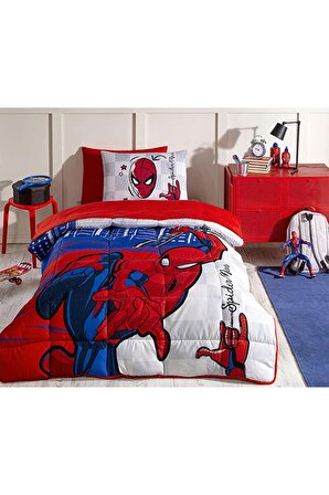Özdilek Spiderman Blue City Tek Kişilik Disney Lisanslı Lastikli Fitted Çarşaf Çocuk Uyku Seti