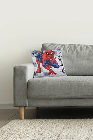 Özdilek Spiderman Grey Disney Lisanslı Dekoratif Yastık 40x40