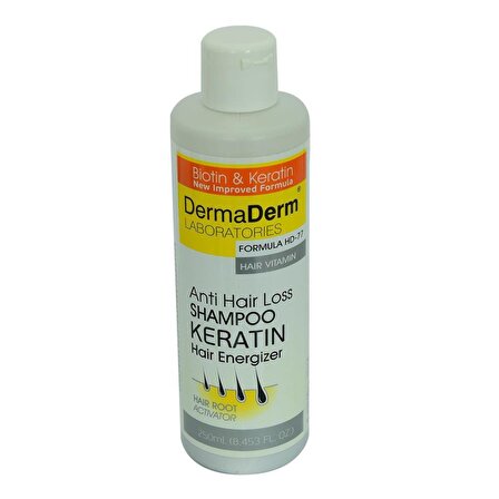 Dermaderm Anti Hair Loss HD-77 Biotinli Keratinli Şampuanı 250ML