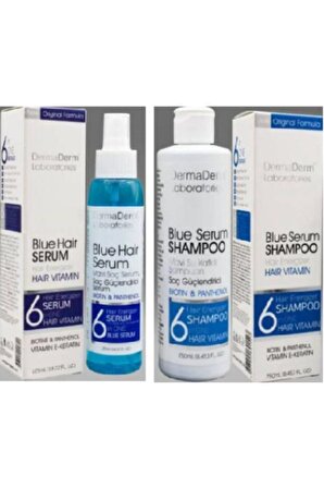 Mavi Saç Bakım Su Ve Serumu 125 Ml Saç Güçlendirici Serum - Vitaminli Mavi Şampuan 250 Ml
