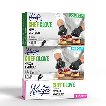 Reflex Chef Glove Siyah Eldiven Xl Beden 50 Li