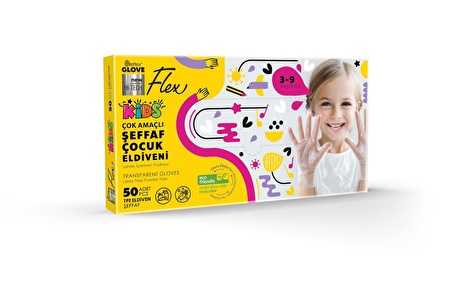 Reflex Flex Kids Çok Amaçlı Şeffaf Çocuk Eldiveni 50'li