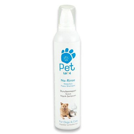 Pet Love Durulanmayan Susuz Kedi Ve Köpek Köpük Şampuan 300 ML