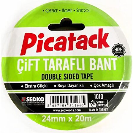 Picatack Çift Taraflı Bant 24 MM X 20 MT