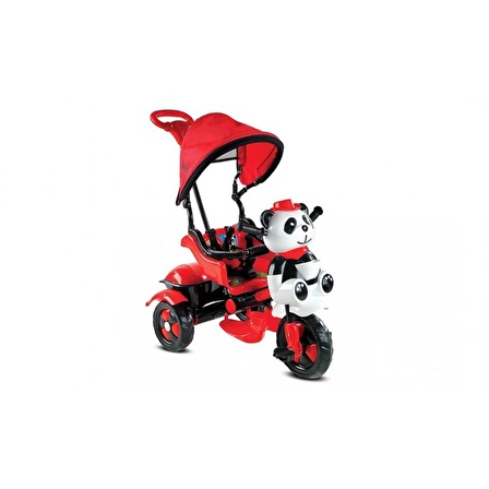 BABYHOPE 127 LITTLE PANDA İTMELİ EBEVEYN KONTROLLÜ BEBEK BİSİKLETİ KIRMIZI SİYAH