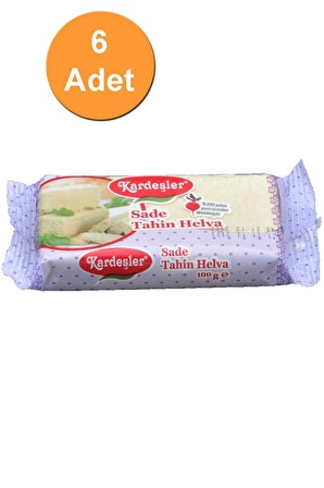 Kardeşler Şekerleme %100 Şeker Pancarı Sade Paket Tahin Helvası 6x100 gr