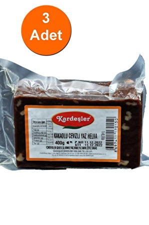 Kardeşler Şekerleme Cevizli Kakaolu Paket Yaz Helvası 3x400 gr