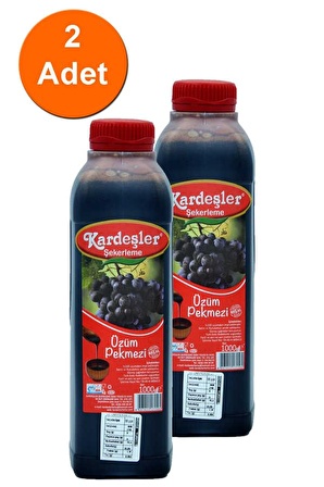 Kardeşler Üzüm Pekmezi (%100 Üzüm) Bidon 1000 G x 2 Adet