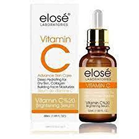 Elose C Vitamini Tüm Cilt Tipleri İçin Su Bazlı Yağsız Nemlendirici Yüz Bakım Serumu 50 ml