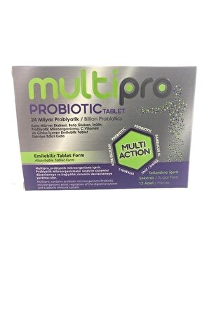 Multipro Probiotic Kara Mürver, Beta Glukan Çinko 12li Tablet