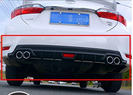 Toyota corolla difüzör arka tampon eki siyah 4egzoz 2016+