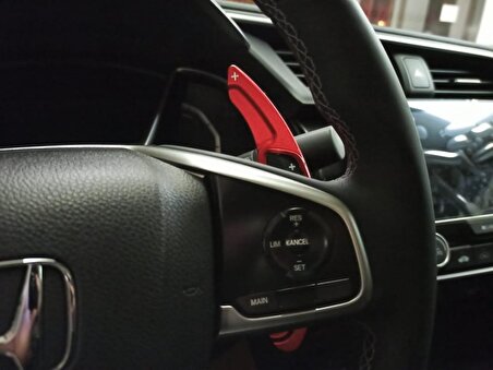 Honda civic fc5 uyumlu direksiyon f1 vites kulakçık paddle shift knob kırmızı