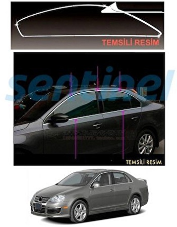 Vw jetta cam çerçevesi kenar çıtası krom tamtur 2005 / 2011