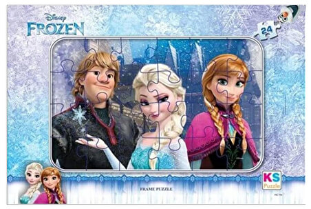 Frozen Elsa Anna Kristoff Birlikte 24 Parça Frame Puzzle