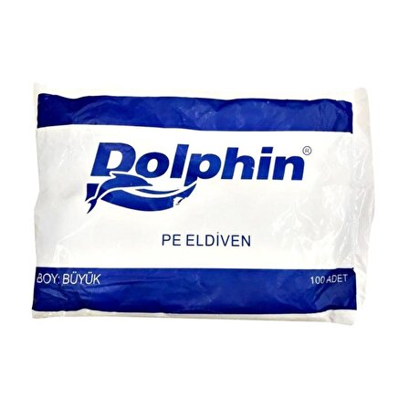 Dolphin PE İş Temizlik Tek Kullanımlık Şeffaf Poşet Market Eldiven / Büyük Boy / 100 Adetlik 3 Paket