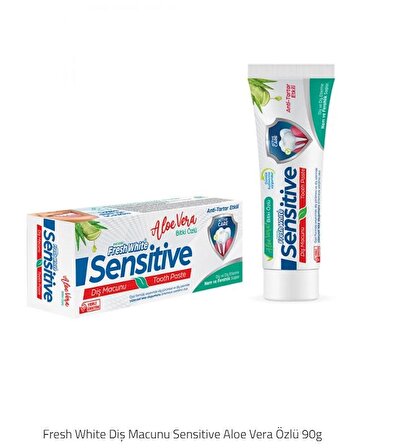 Fresh White Diş Macunu Sensitive Aloe Vera Özlü 90g 8697417440950