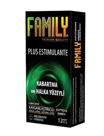 Family Plus Estimulante Kabartma Ve Halka Yüzeyli Prezervatif 12'li 8697417441025