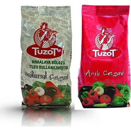 Tuzot 2'li Set Baharat Sebze Çeşni 200 gr Naturel ve Acılı Çeşni